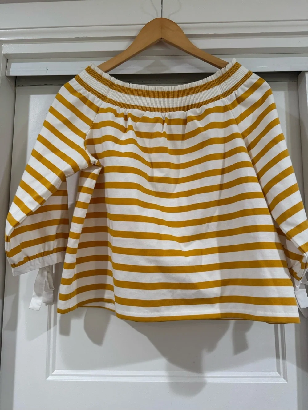 J.Crew Off-shoulder striped top